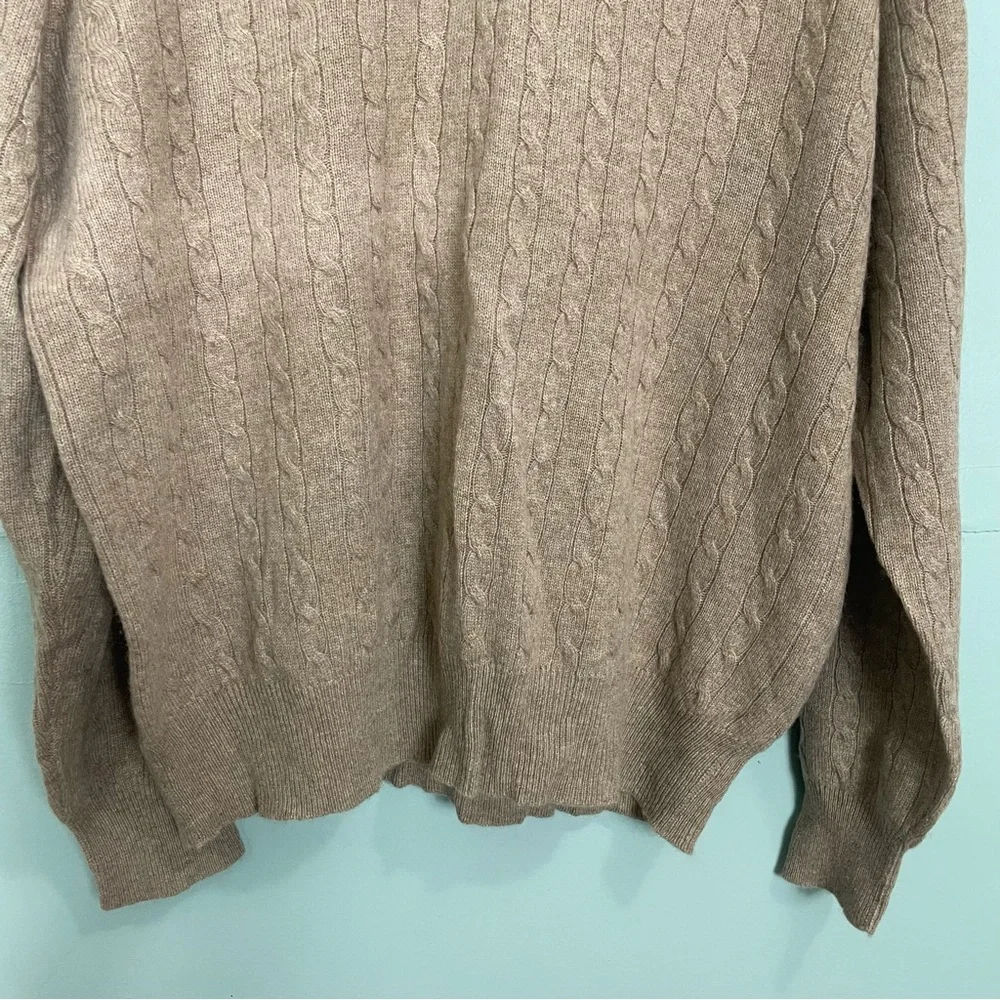 Alexander‎ Julian Colours 100% Cashmere Sweater Pullover Cable Knit Tan Sz XL